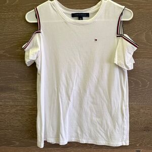 Tommy Hilfiger XS Off-Shoulder White Polo Shirt